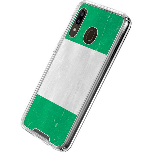 Nigeria Flag Distressed Galaxy A30 Clear Case